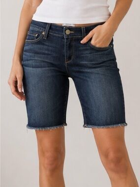 PAIGE Dark Wash Denim Bermuda Shorts - Blue 27
